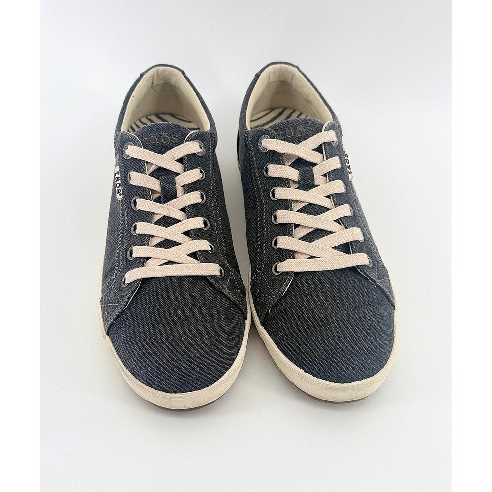 Taos Star Womens 10 Charcoal Gray Canvas Lace Up Low Top Sneakers